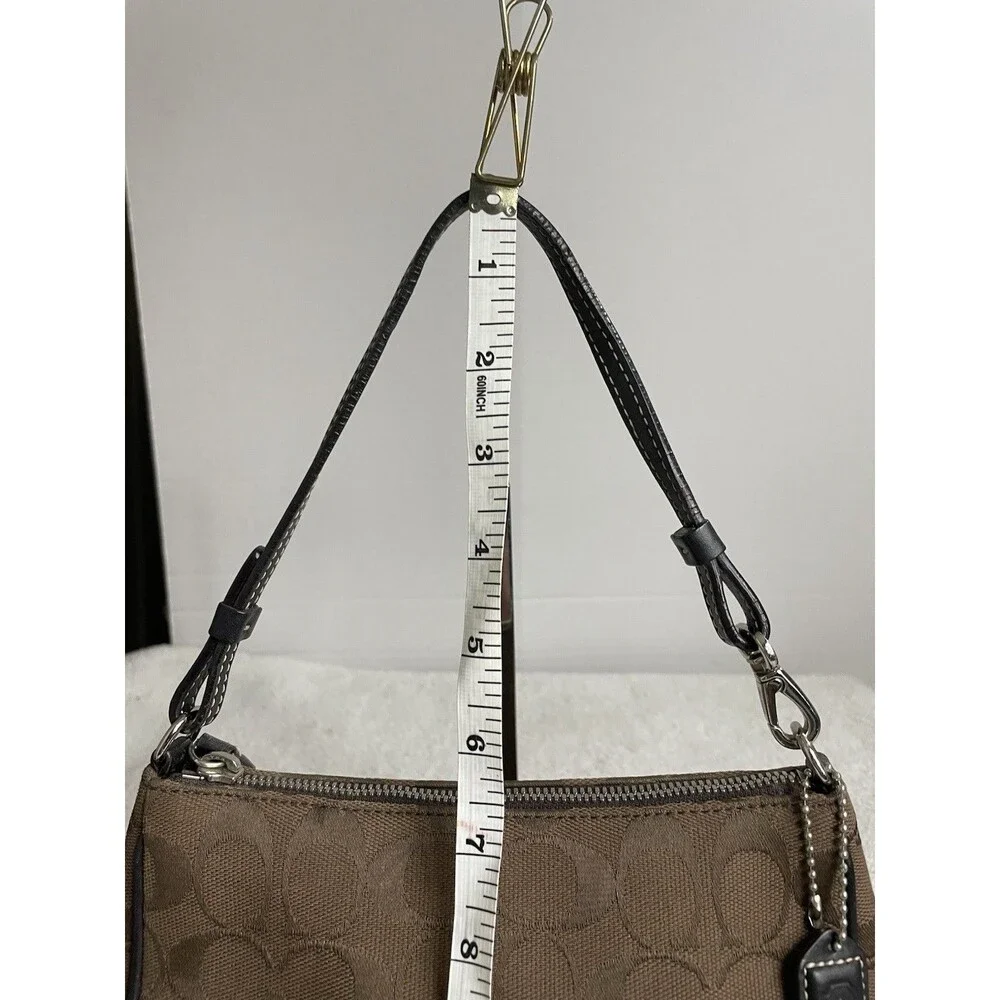 COACH 6094  Shoulder Bag Handbag  Chocolate/Dark Brown Signature EUC